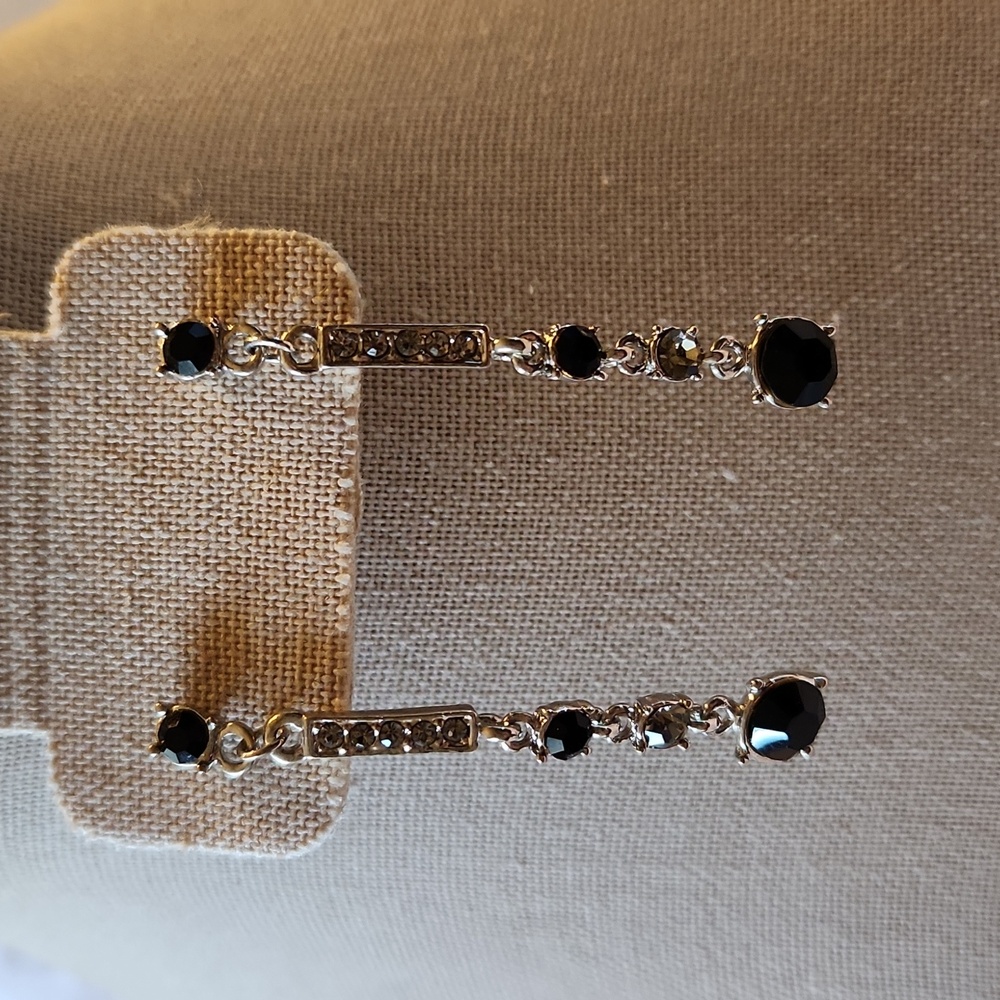 Earrings, Pierced, bling, black, fashion jewelry